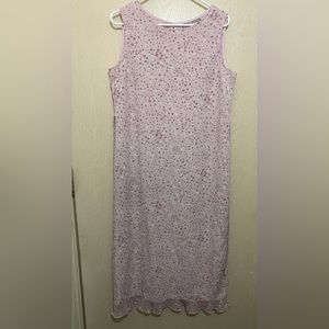 ☀️ Vintage Floral Sleeveless Dress with Ruffles - Norton McNaughton - Size L